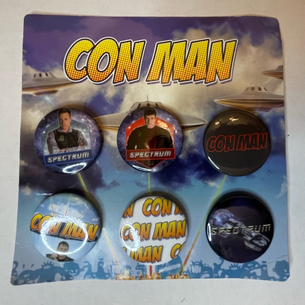 6 Con Man 1 Inch Buttons